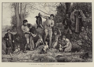 Polowanie na borsuka w Somerset, losowanie autorstwa Robert Walker Macbeth