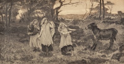 Trzy dziewczyny i osioł autorstwa Robert Walker Macbeth
