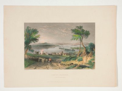 Port centralny, jezioro Winnipesaukee, ilustracja dla Nathaniela Parkera Willisa autorstwa Robert Wallis
