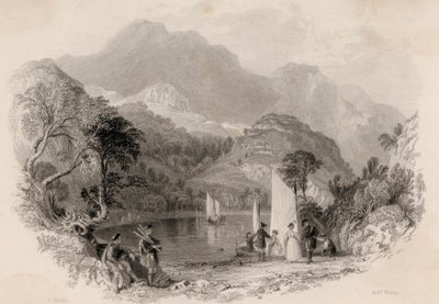 Przełęcz Trossachs, Loch Katrine, Szkocja (grawerowanie) autorstwa Robert Wallis