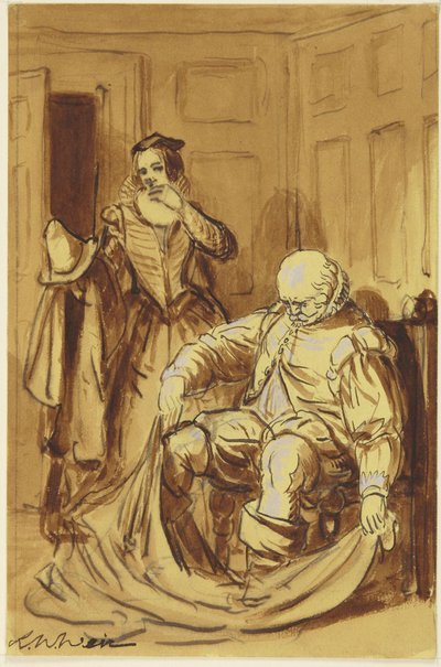 Falstaff und Frau Ford (Szene aus Die lustigen Weiber von Windsor, 4.2) autorstwa Robert Walter Weir