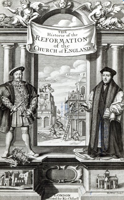 Strona tytułowa „Historii reformacji Kościoła anglikańskiego” autorstwa Robert White