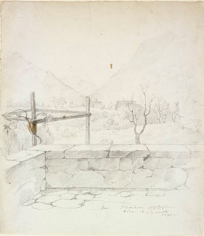 Widok na willę, w której mieszkał artysta w Subiaco autorstwa Robert Wilhelm Ekman