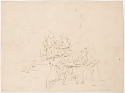 Dziewczyna z dwójką dzieci autorstwa Robert Wilhelm Ekman