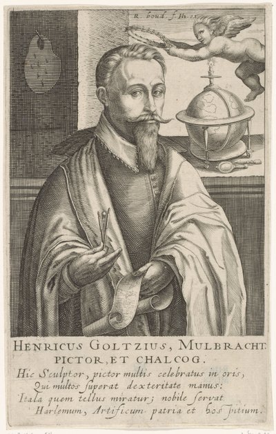 Portret Hendrika Goltziusa, ok. 1610 (rycina) autorstwa Robert Willemsz de Baudous