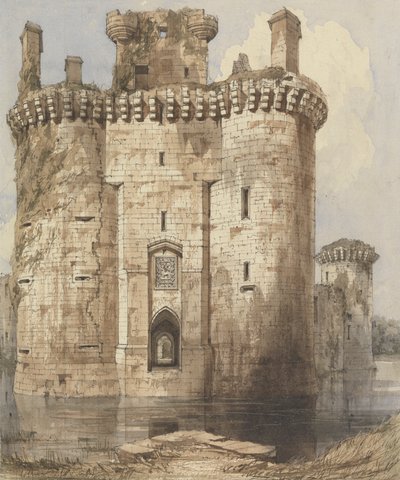 Brama wejściowa do zamku Caerlaverock i wieże po bokach autorstwa Robert William Billings