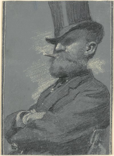 Mężczyzna w cylindrze, palący cygaro autorstwa Robert William Vonnoh