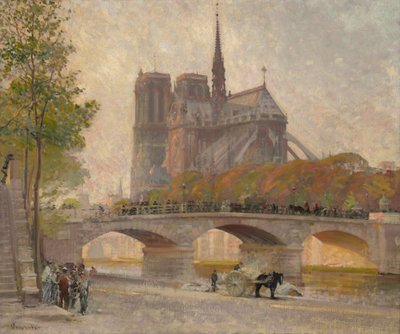 Notre Dame de Paris, ok. 1890 (olej na płótnie) autorstwa Robert William Vonnoh