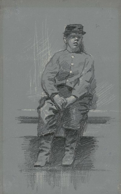 Kadet, ok. 1895 (grafit na szarej tabliczce) autorstwa Robert William Vonnoh