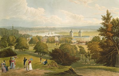 Widok Londynu z Greenwich Park, wyd. 1820 przez Colnaghi und Co. (akwatinta) autorstwa Robert the Elder and Younger Havell