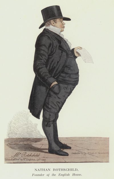 Nathan Rothschild, założyciel English House (kolor lito) autorstwa Robert the younger Dighton