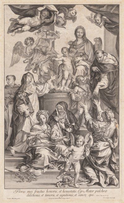 Dziewica z Dzieciątkiem ze świętymi, ok. 1930 1720-1730. autorstwa Robert van Audenaerd