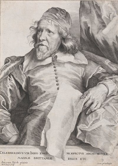 Najsłynniejszy człowiek Inigo Jones, prefekt architektury króla Wielkiej Brytanii itp. autorstwa Robert van Voerst