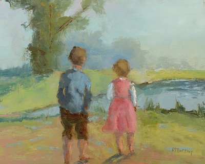 Children Send Upon The Wind, 2023 (olej na papierze) autorstwa Roberta Murray