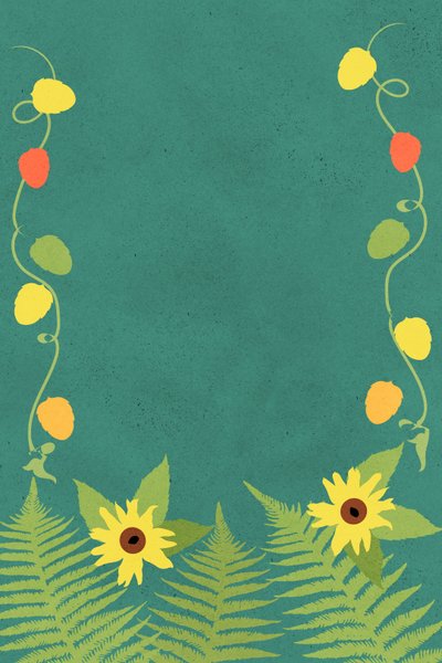 Sunflower Ferns, 2022 (cyfrowy) autorstwa Roberta Murray