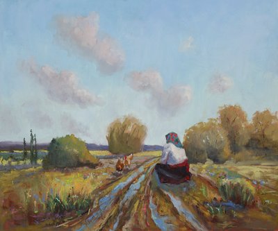 When Flowers Grew Wild, 2023 (olej na panelu) autorstwa Roberta Murray