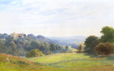 Zamek Chirk, Clwyd (akwarela) autorstwa Roberto Angelo Kittermaster Marshall