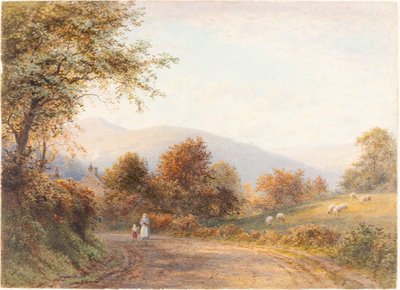 Droga do Abergavenny z Llanfoist autorstwa Roberto Angelo Kittermaster Marshall