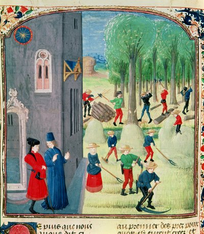 Ms. Lat 1173 Haymaking and Woodcutting, z Godzinek Karola d
