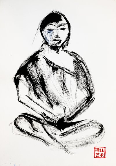 Medytujący mnich zen autorstwa RodMacIver