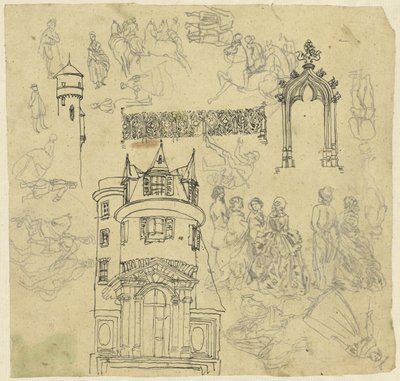 Architektura i figury autorstwa Rodolphe Bresdin