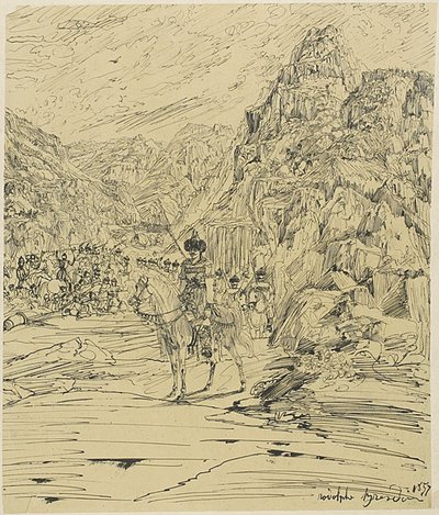 Bitwa w górach autorstwa Rodolphe Bresdin