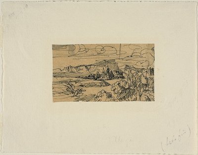 Katedra i wioska nad jeziorem autorstwa Rodolphe Bresdin