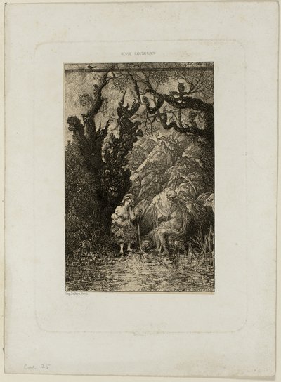 Śmierć i młoda matka, z Revue Fantaisiste autorstwa Rodolphe Bresdin