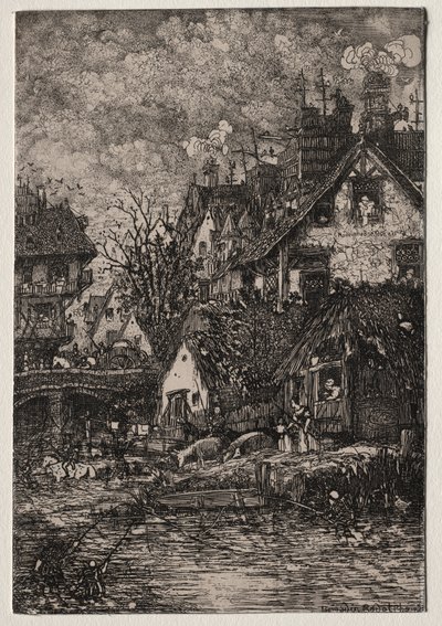 Wejście do wioski autorstwa Rodolphe Bresdin