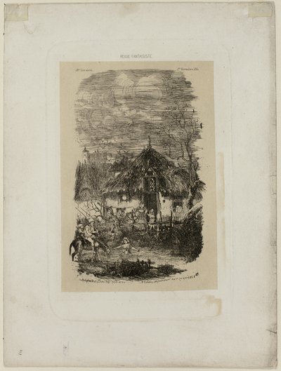 Wiejski domek, z Revue Fantaisiste autorstwa Rodolphe Bresdin