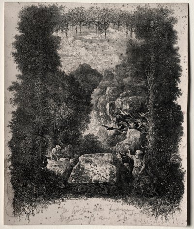 Pierwszy frontyspis do bajek i bajek autorstwa Thierry-Faletans autorstwa Rodolphe Bresdin