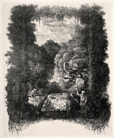 Pierwszy frontyspis do Bajek i baśni Thierry-Faletans, 1868. autorstwa Rodolphe Bresdin