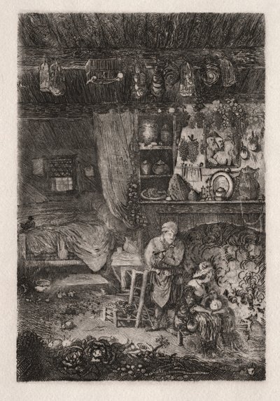 Flamandzkie wnętrze, 1856-66. autorstwa Rodolphe Bresdin