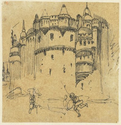 Zamek z dwiema postaciami autorstwa Rodolphe Bresdin
