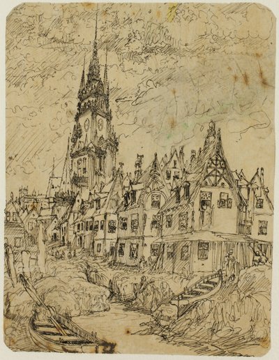 Wioska morska autorstwa Rodolphe Bresdin