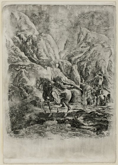 Orientalny Jeździec w Górach autorstwa Rodolphe Bresdin