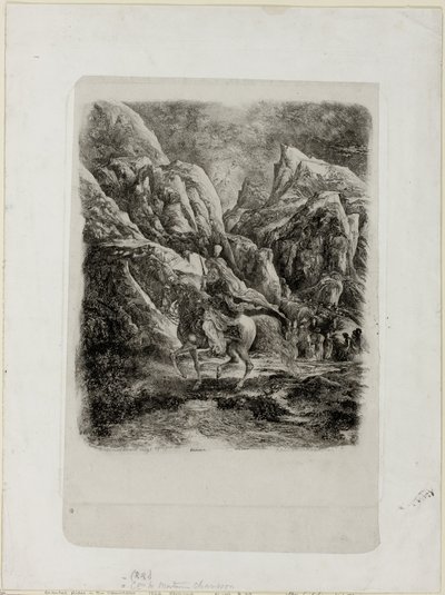 Jeździec w górach autorstwa Rodolphe Bresdin