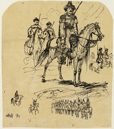 Rosyjska kawaleria autorstwa Rodolphe Bresdin