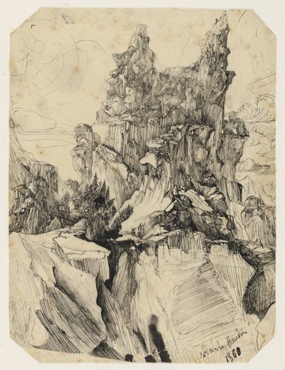 Szczelina, 1860 autorstwa Rodolphe Bresdin