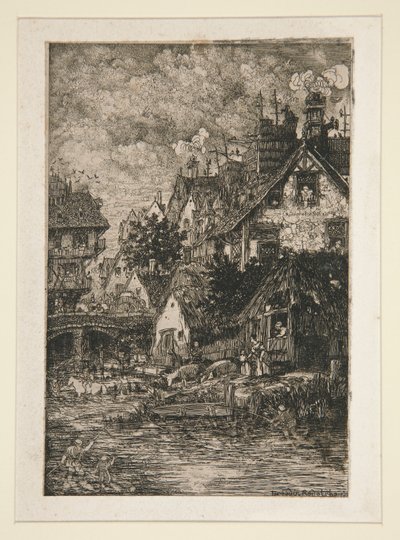 Wioska nad strumieniem autorstwa Rodolphe Bresdin