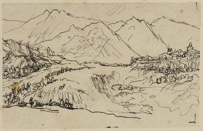 Wioska w górach autorstwa Rodolphe Bresdin