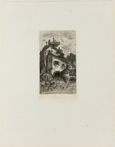 Młyn wodny autorstwa Rodolphe Bresdin
