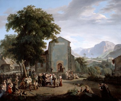 „Przywrócenie kultu po rewolucji”, XIX w. autorstwa Rodolphe Topffer