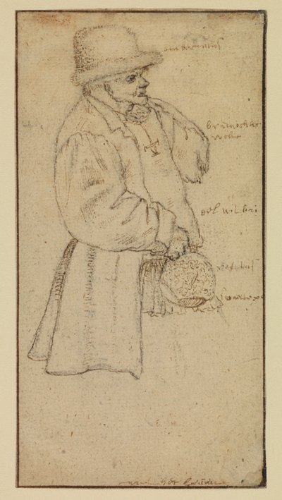 Chłop niosący słój, prostopadle, XVI w. autorstwa Roelandt Jacobsz. Savery