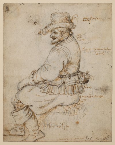 Siedzący mieszczanin (recto) autorstwa Roelandt Jacobsz. Savery