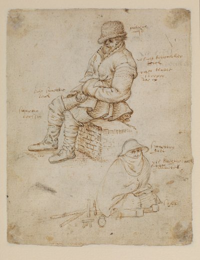 Dwie siedzące postacie (verso) autorstwa Roelandt Jacobsz. Savery