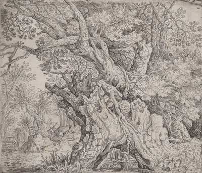 Sękate drzewo, ca. 1608-09. autorstwa Roelandt Savery
