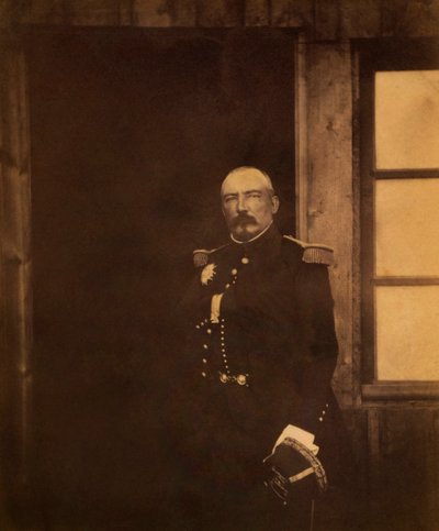 Francuski generał Pierre Bosquet, portret w trzech czwartych, wojna krymska, Krym, Ukraina autorstwa Roger Fenton
