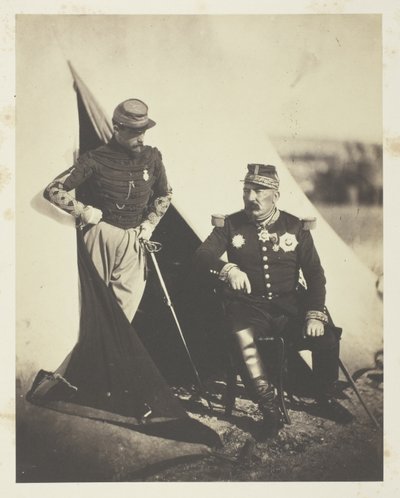 Generał Bosquet i kapitan Dampière autorstwa Roger Fenton