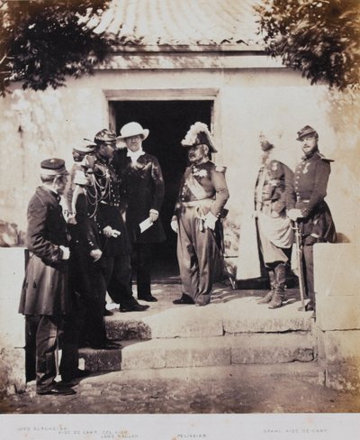 Grupa w Kwaterze Głównej, z albumu 52 fotografii związanych z wojną krymską, 1855 r. autorstwa Roger Fenton